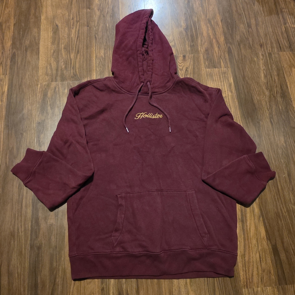 Hollister Women Burgundy Hooded Sweatshirt